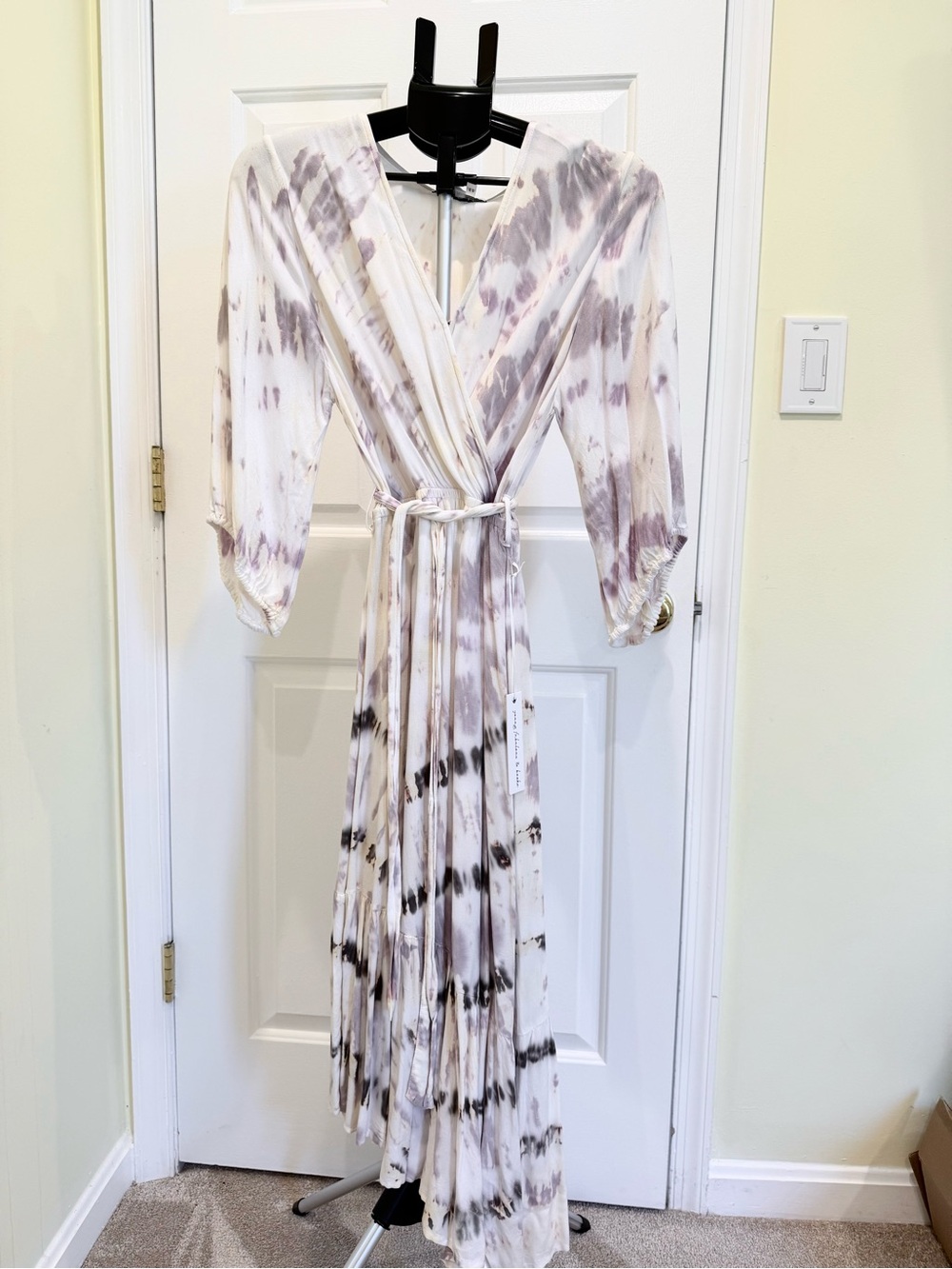 Young Fabulous & Broke Tie-Dye Wrap Maxi Dress in Cream and Lavender💜